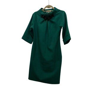 Skarbet Ukrainian Designer Holiday Christams Green black embellshment dress 40 M